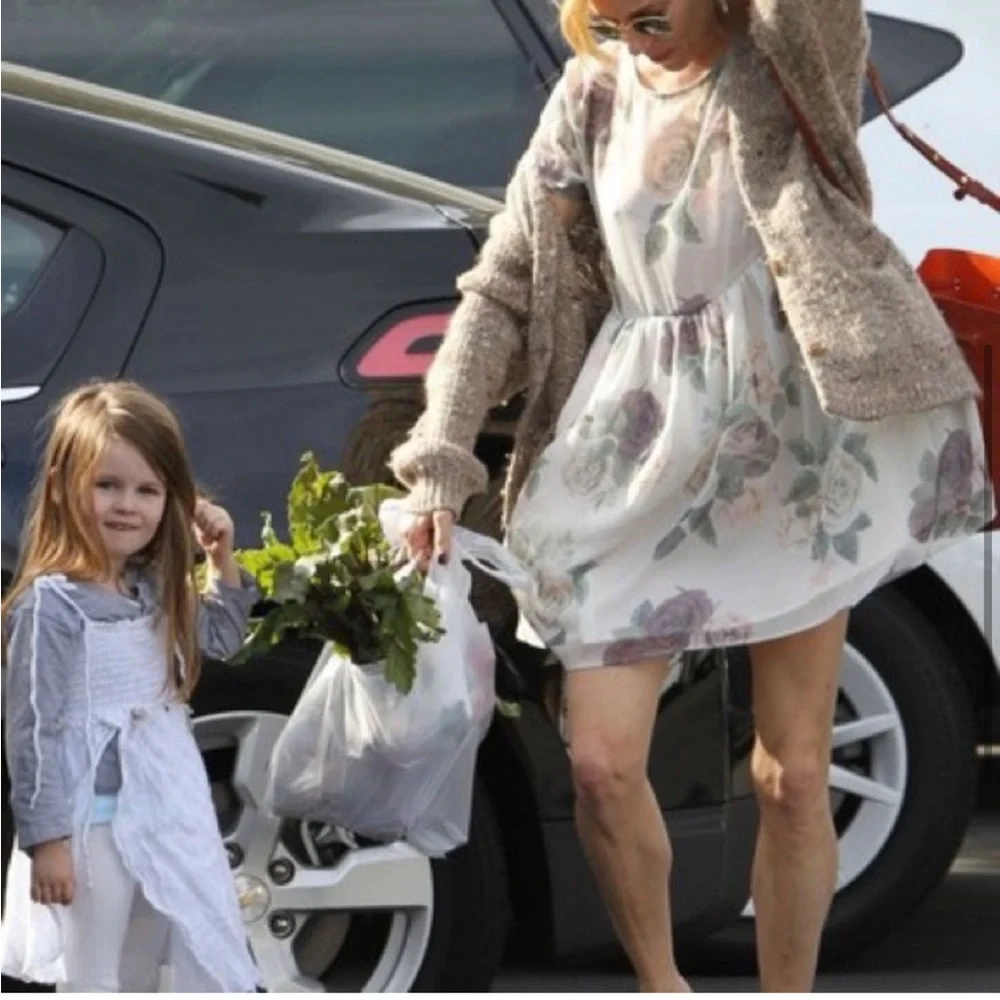 ANINE BING • Cream floral mini dress • Small - Picture 4 of 10